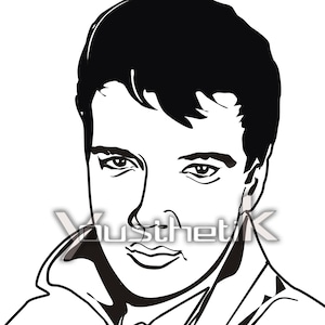 Elvis Presley portrait vector SVG, PNG