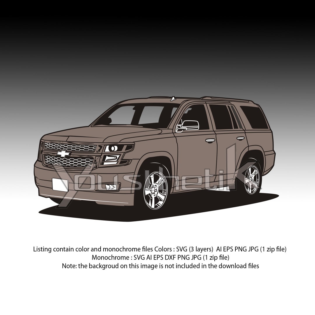 Chevrolet Tahoe Pickup Svg, Ai, Eps, Png, Jpg Color and Ai, Svg, Eps, Dxf,  Png, Jpg Monochrome Vector - Etsy