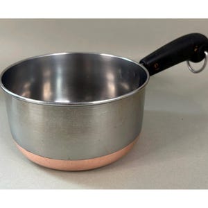 vintage revere ware, 5.75" pot, 1 quart, 1801 copper bottom, no lid
