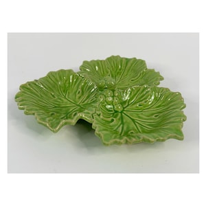 vintage 3 leaf divided serving dish - made in Japan