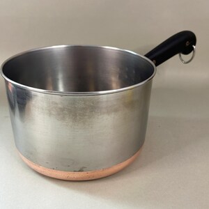 vintage revere ware, 7.25" pot, 3 quart, 1801 copper bottom, no lid