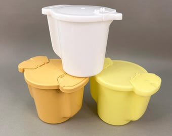 vintage tupperware, creamer sugar, flip top, 577-5, 574-4 - sold individually