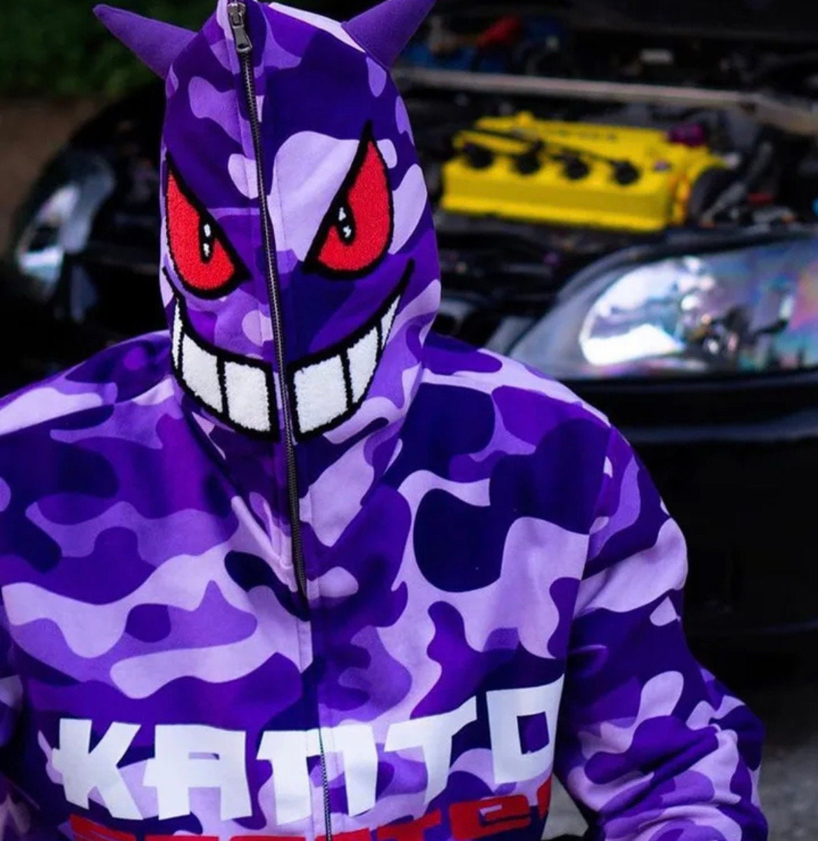 BAPE Giant Ape Head Varsity Jacket Purple