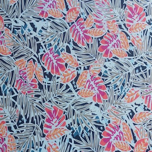 Tropical flower print fabric