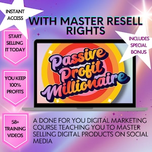 Passive Profit Millionaire course with Master Resell Rights, done for you Digital Marketing course, Digital Marketing, Passive income
