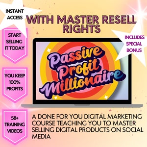 Passive Profit Millionaire course with Master Resell Rights, done for you Digital Marketing course, Digital Marketing, Passive income