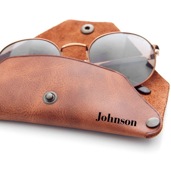 Personalized Leather Eyeglass Case/Stylish Custom Glasses Holder for Men and Women