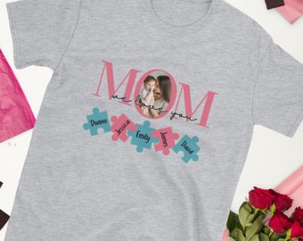 Casse-tête photo personnalisé fête des mères, chemise noms de famille pour maman, cadeau photo personnalisé, cadeau d'amour pour la fête des mères et l'anniversaire de maman