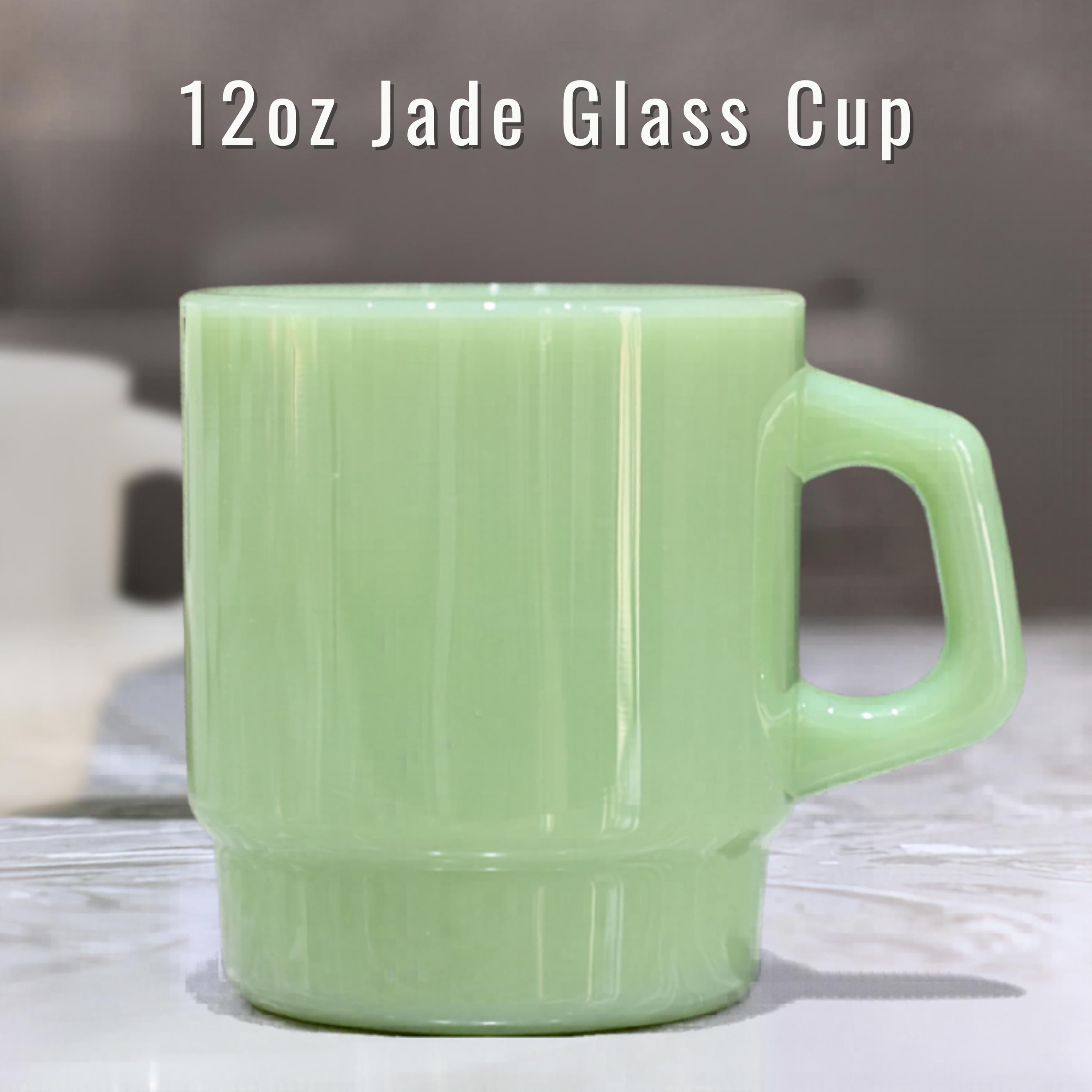 Vintage Green Glass Coffee Mugs - Etsy
