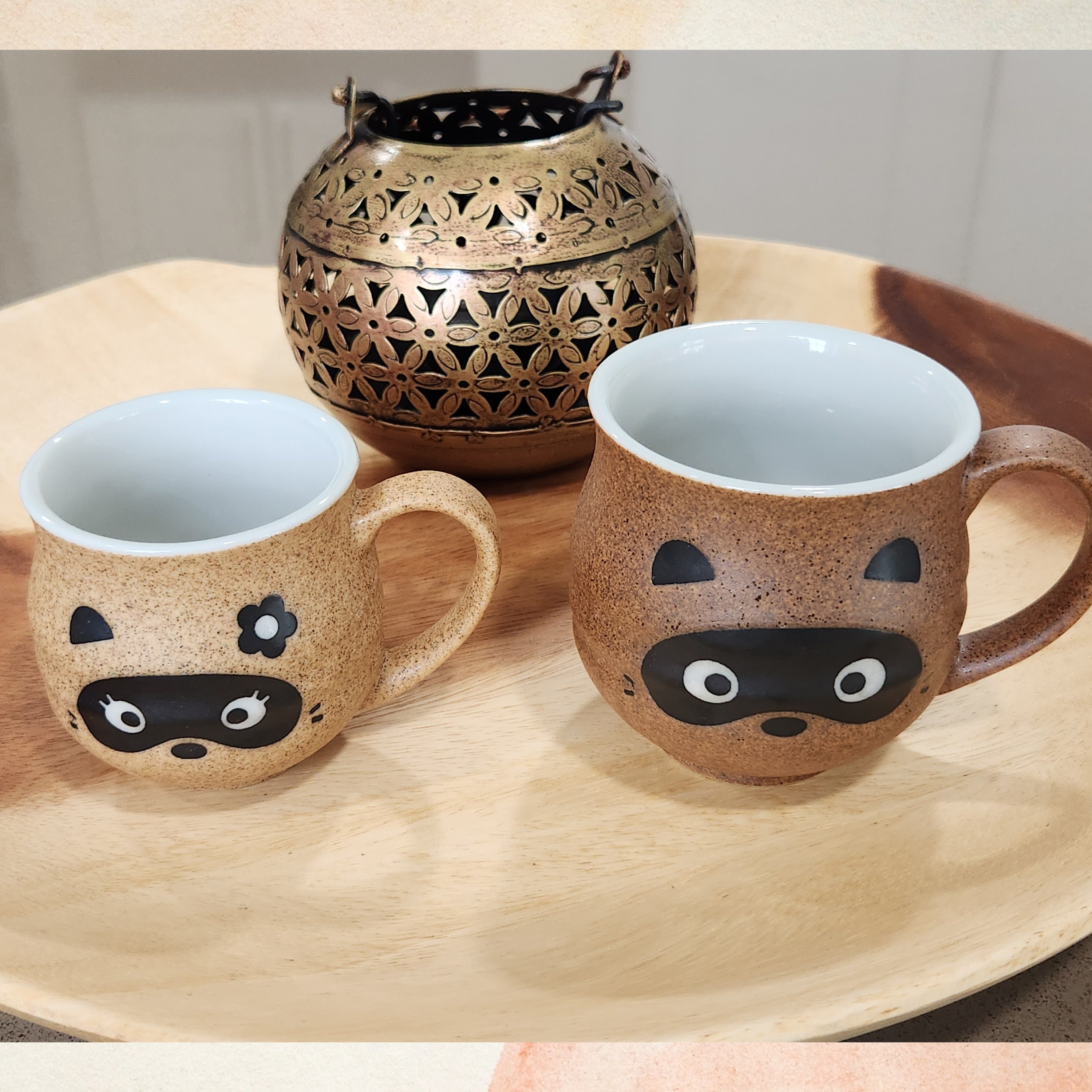 Tanuki Japanese Mino Ware Coffee Mug With Handle - Ponta