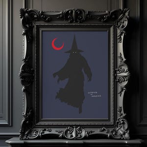 Dark Witch Gothic Print: Minimalist Halloween Wall Art (PDF Download