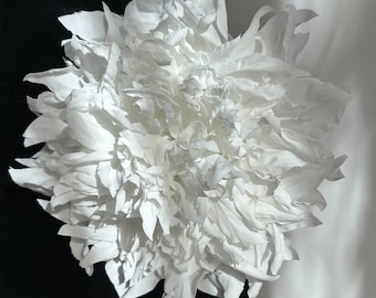 White Chrysanthemum Pin | Handmade Bridal Accessory | Couture Statement