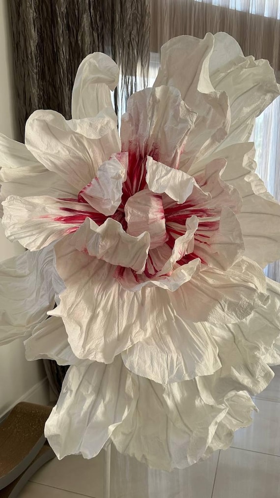 Oversized Handmade Paper Flower: Wedding Backdrop Decor (5 ft)