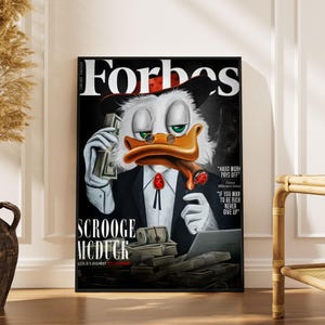 Scrooge McDuck Pop Art Framed Poster: Comic Cartoon Wall Art