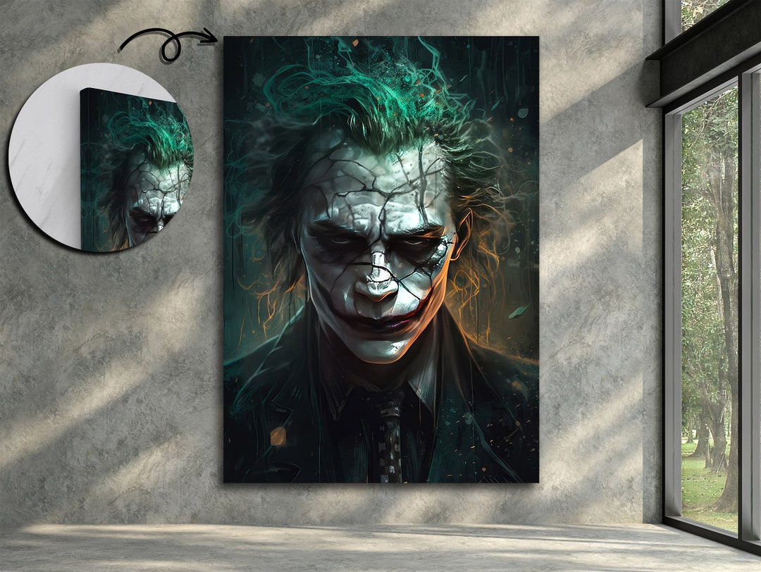 The Joker Canvas Print, Joker Wall Art, Joker Portrait Wall Art, Joker Print,the Joker Poster