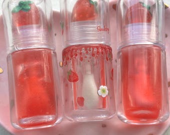 Strawberry Summer - Farbwechsel Lipgloss, Nicht Klebend, Glänzendes Finish, Feuchtigkeitsspendend, Geschenke