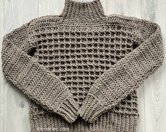 The waffle stitch sweater / pullover - crochet pattern