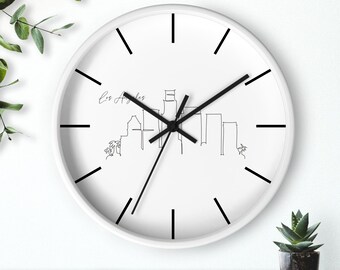 Black White Cities Collection Circle Wall Clock Gift For Bestfriend Round Clock Gift For Travel Lovers Clock Gift For Home Decor Gift