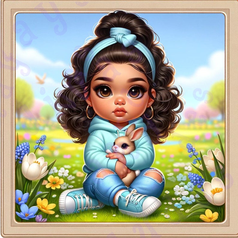 5 PNG Bundle in Chibi Style, Digital Art Print, Wall Art, Ai-generated ...