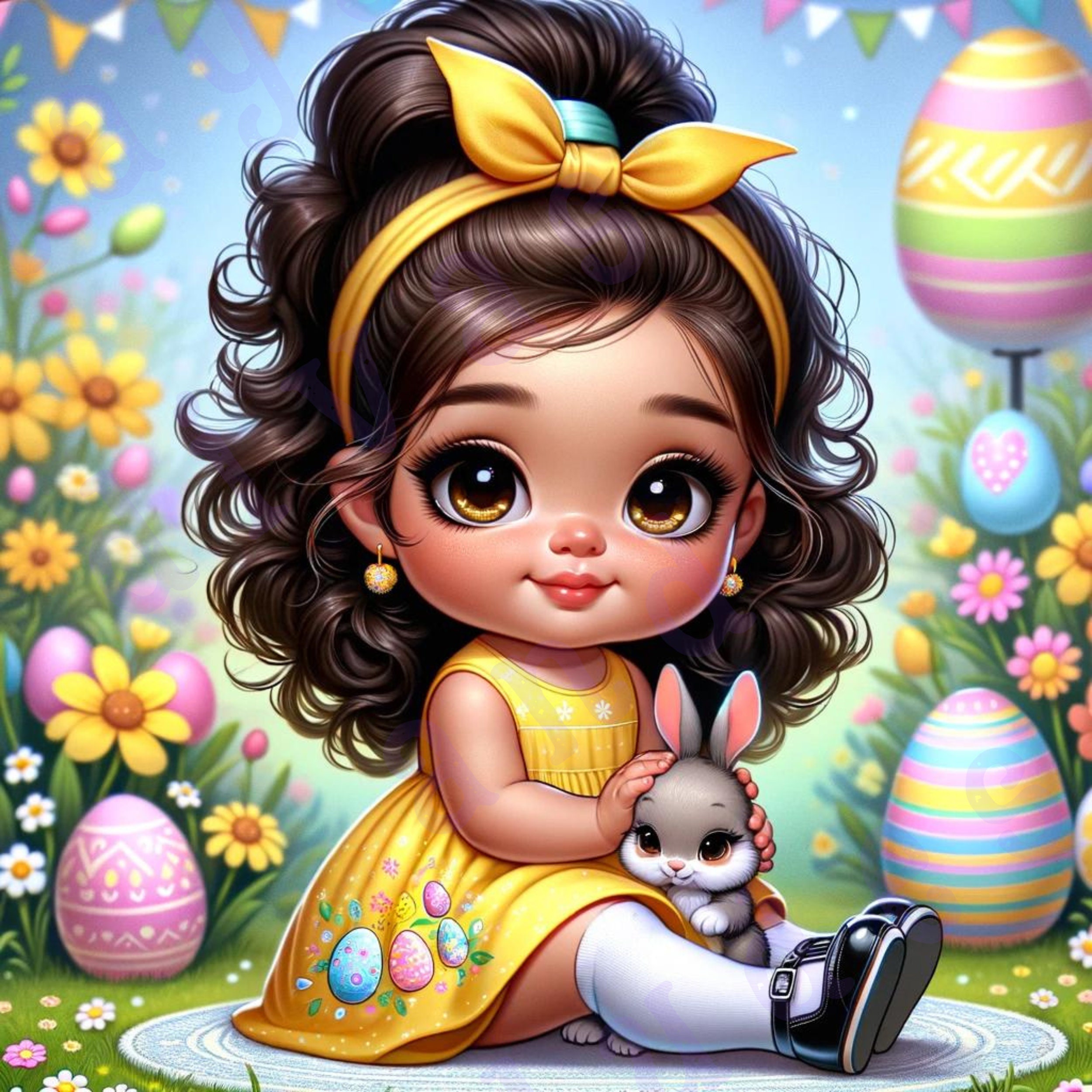 5 PNG Bundle in Chibi Style, Digital Art Print, Wall Art, Ai-generated ...