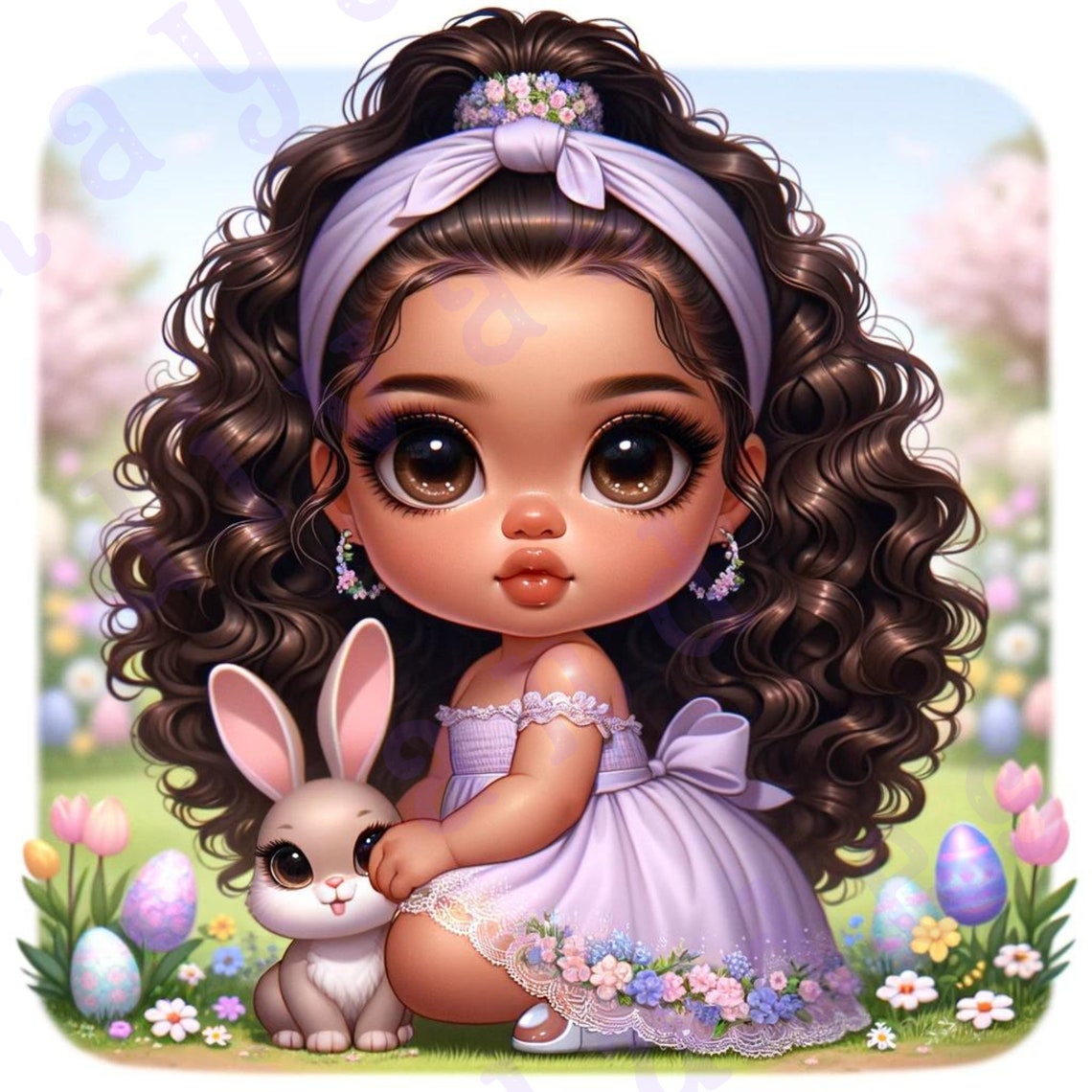 5 PNG Bundle in Chibi Style, Digital Art Print, Wall Art, Ai-generated ...