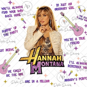 Design par sublimation Hannah Montana, design de t-shirt (PDF, PNG, JPG) image 3