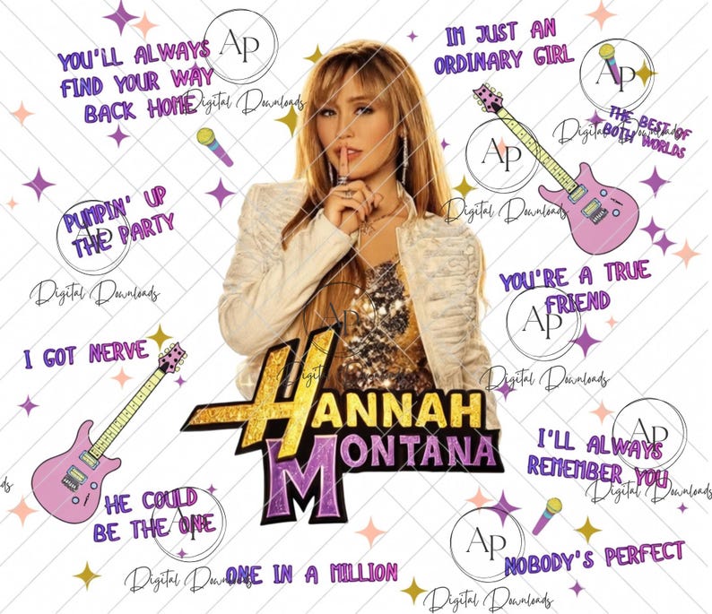 Design par sublimation Hannah Montana, design de t-shirt (PDF, PNG, JPG) image 3