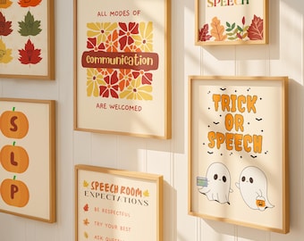 Herbst SLP Digital Prints Bundle | Logopädie, Logopädie, Klinik, Büro, Klasse, Zimmer Poster | Sprechpathologie | Herbst, Halloween