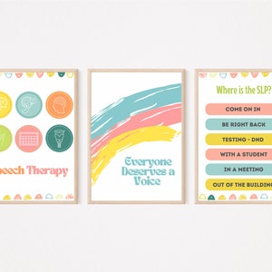 Playful SLP Digital Prints | Speech Therapy, Decor, Clinic, Office, Room Posters  | Speech-Language Pathology