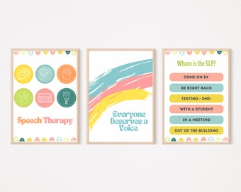Playful SLP Digital Prints | Speech Therapy, Decor, Clinic, Office, Room Posters  | Speech-Language Pathology
