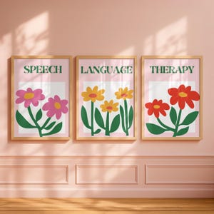 SLP Flower Market Digital Prints | Floral Speech Therapy, Decor, Clinic, Office, Class, Room Posters | Speech-Language Pathology Wall Art