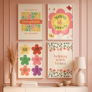 Floral Spring SLP Digital Prints | Speech Therapy, Decor, Clinic, Office, Room Posters | Speech-Language Pathology