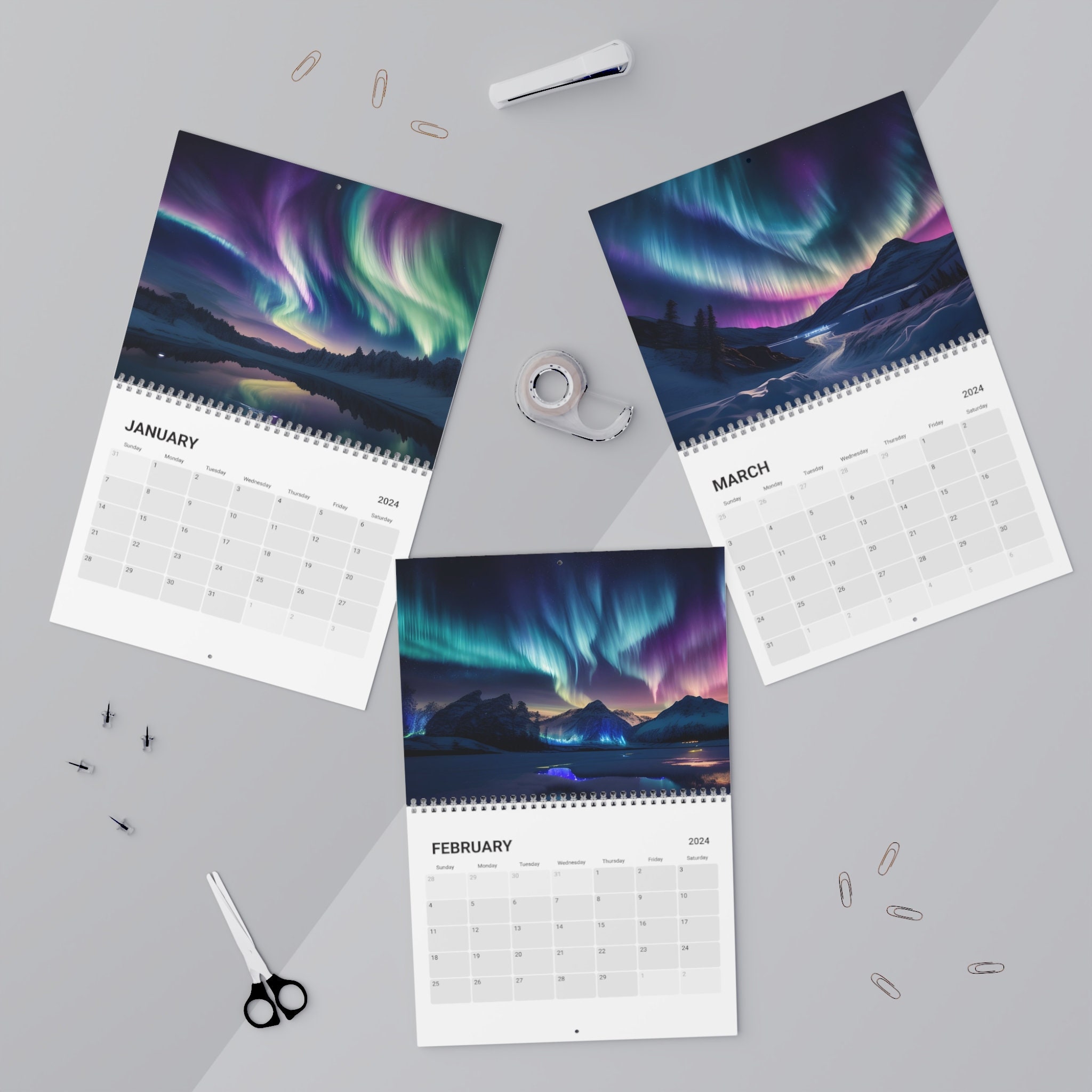 Northern Lights Calendar (2024), Aurora Borealis Calendar 2024, New