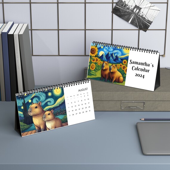Personalized Capybara Calendar, 2024 Wall Calendar, Van Gogh Inspired  Calendar, Starry Night Background, Cute Animal, Capybara Art Print - Etsy