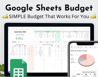 Google Sheets Budget Spreadsheet, Simple Budget Sheet, Monthly Weekly Budget, Paycheck Budget, Spending Tracker, One-Tab Personal Budget