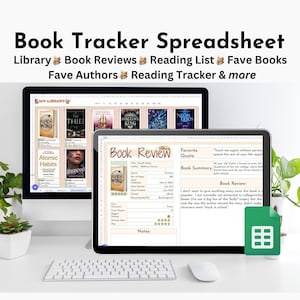 Tracker di lettura Fogli Google Biblioteca digitale Tracker di libri Recensione di libri Foglio di calcolo di lettura Registro di lettura Regali per gli amanti dei libri