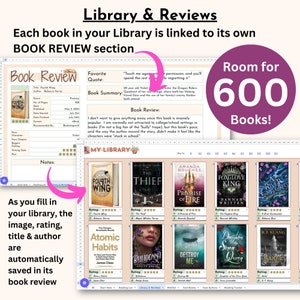 Reading Tracker Google Sheets Digital Library Book Tracker Book Review ...