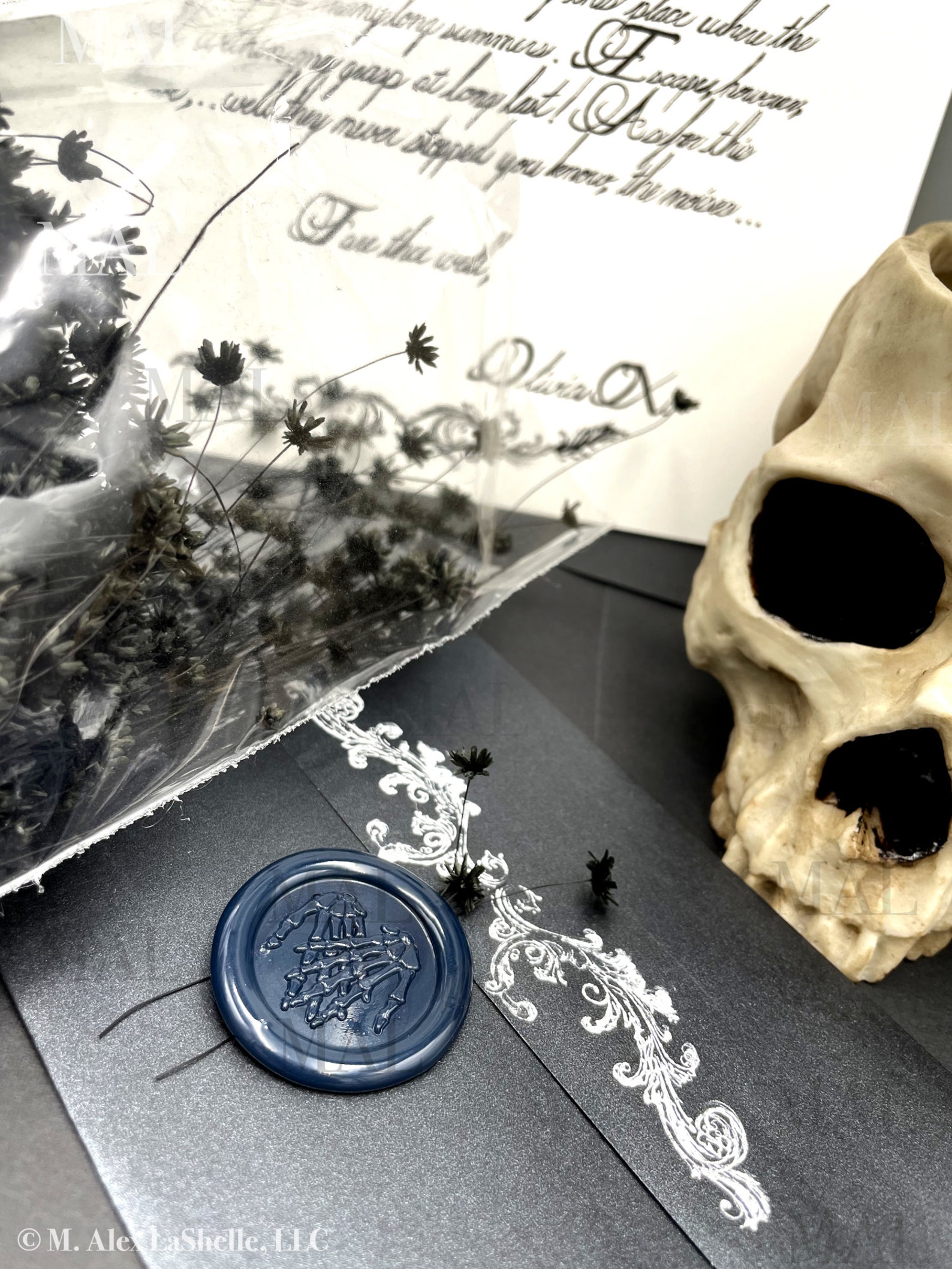 handwritten-letter-service-till-death-bone-hands-seal-black