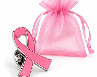 Broche de esmalte con lazo rosa – Pin de octubre rosa, concienciación sobre el cáncer de mama