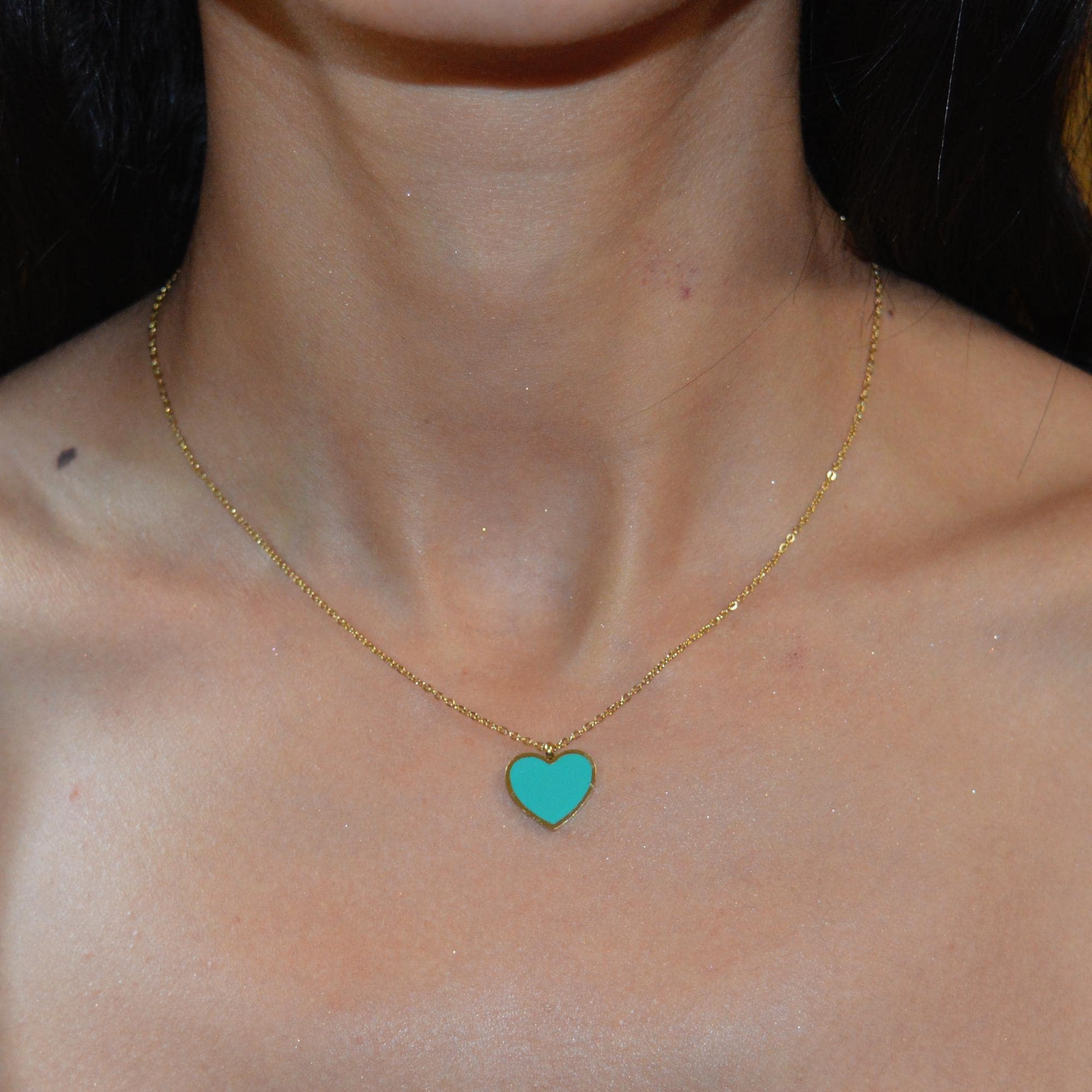Pendentif Cœur Vert Occasion - Bijou Fantaisie - Origine France - Très Beau Modèle