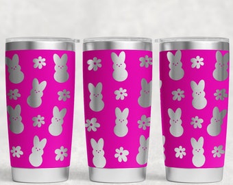 Easter bunny flowers Laser Engraved Full Wrap 20oz Tumbler, Digital Download, SVG, Seamless Design, tumbler wrap