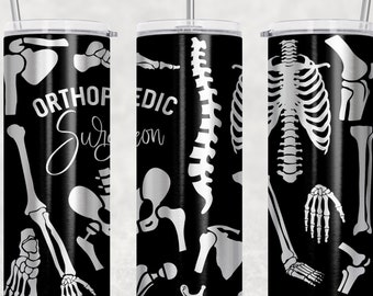 Orthopedic surgeon FAUX laser 20oz skinny SUBLIMATION wrap, Tumbler Digital Download Seamless Design, PNG, ortho, bone, hip, doctor, knee