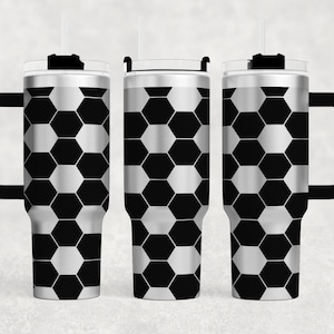 Soccer ball Laser Engraved Full Wrap 40oz Tumbler, Digital Download, SVG, Seamless Design, handle , soccer mom