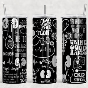 Nephrologist FAUX laser 20oz skinny SUBLIMATION  wrap, Tumbler Digital Download Seamless Design, PNG, kidney stone urine nephrology dialysis