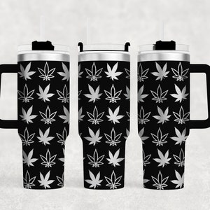 Weed marijuana gravé 40 oz Tumbler, téléchargement numérique, SVG, conception sans couture poignée feuille de pot de marijuana médicale rouler me un émoussé