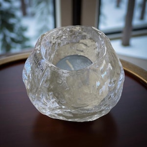Issued in 1973 - Kosta Boda Snowball Votive Candle Holder – Scandinavian Glass Art