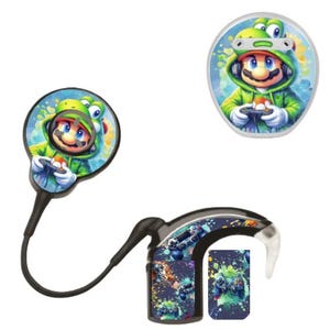 Mario und Luigi Cochlear Implant Aufkleber, Nucleus und Sonnet Skins