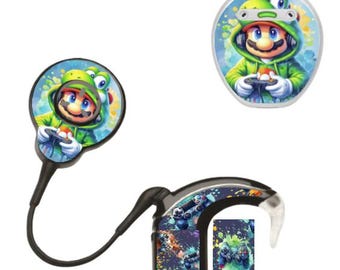 Mario and Luigi Cochlear Implant Stickers, Nucleus and Sonnet Skins
