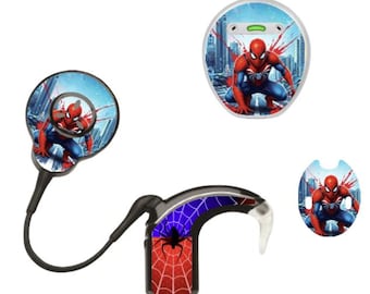 Superhero Spider Cochlear Implant Stickers: Nucleus, Osia, Kanso, Sonnet