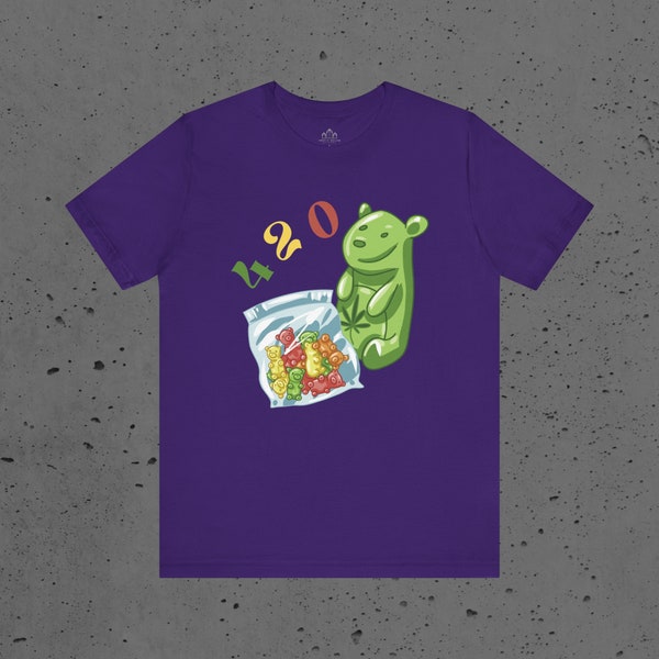 T-shirt unisexe 420 Gummy Bear, t-shirt amateur de mauvaises herbes, chemise à manches courtes comestible en pot